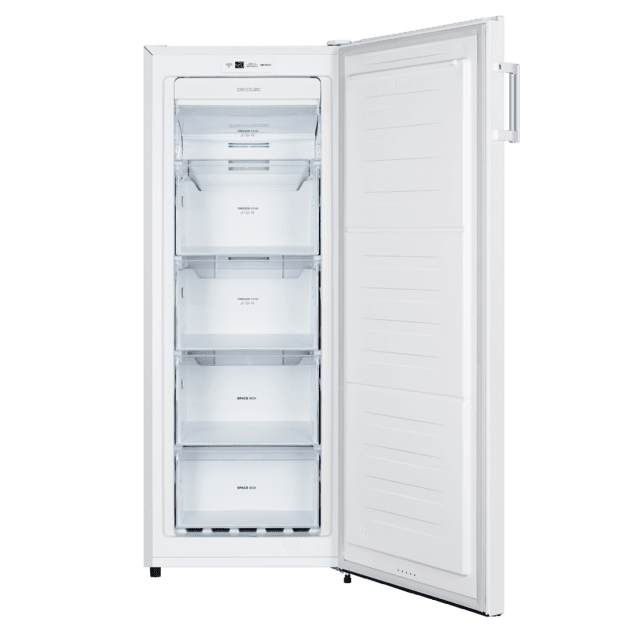 Cecotec Bolero CoolMarket UF 155 White E Congelador Vertical Total No Frost Con Puerta Reversible Y Alarma De Puerta Abierta. Congelador Vertical 155 L