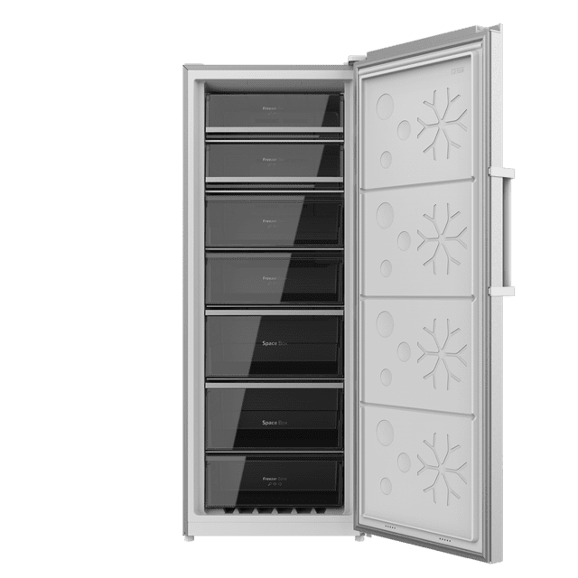Cecotec Bolero CoolMarket UF 380 Inox Congelador Vertical Convertible A Frigorífico Con Capacidad De 380 Litros 185.5cm De Alto Y 71cm De Ancho Compresor Inverter De Bajo Consumo Display En Puerta Acabado Inox NoFrost Clase Ene