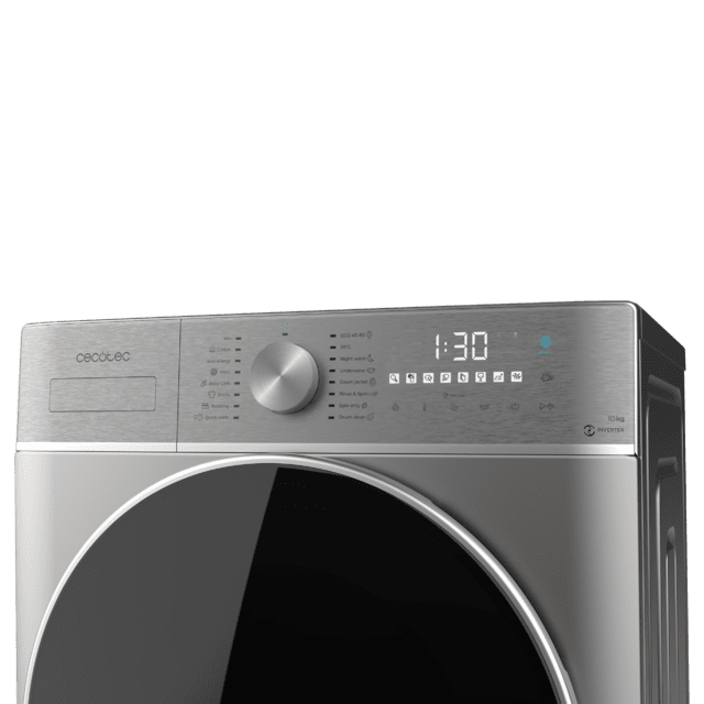 Cecotec Bolero DressCode 10800 Inverter Steel A Lavadora De Carga Frontal Steel De 10 Kg De Capacidad Y 1400 Rpm 16 Programas Clase A Motor Inverter Plus Steam Max Lavado Inteligente Y Detector De Carga. Lavadora De Carga Fronta