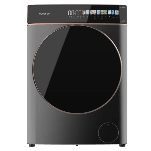 Cecotec Bolero DressCode 10900 Autodose Inverter FullColor Steel A Lavadora Autodosis De Carga Frontal Steel De 10 Kg De Capacidad Y 1400 Rpm Pantalla FullColor 10 3" 11 Programas Motor Inverter Plus SteamMax Clase A Sanitize On