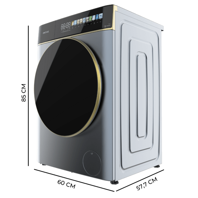 Cecotec Bolero DressCode 10900 Inverter FullColor Ice Blue A Lavadora De Carga Frontal Ice Blue De 10 Kg De Capacidad Y 1400 Rpm Pantalla FullColor 10 3" 11 Programas Motor Inverter Plus SteamMax Clase A Sanitize OnSmart Fuzzy L