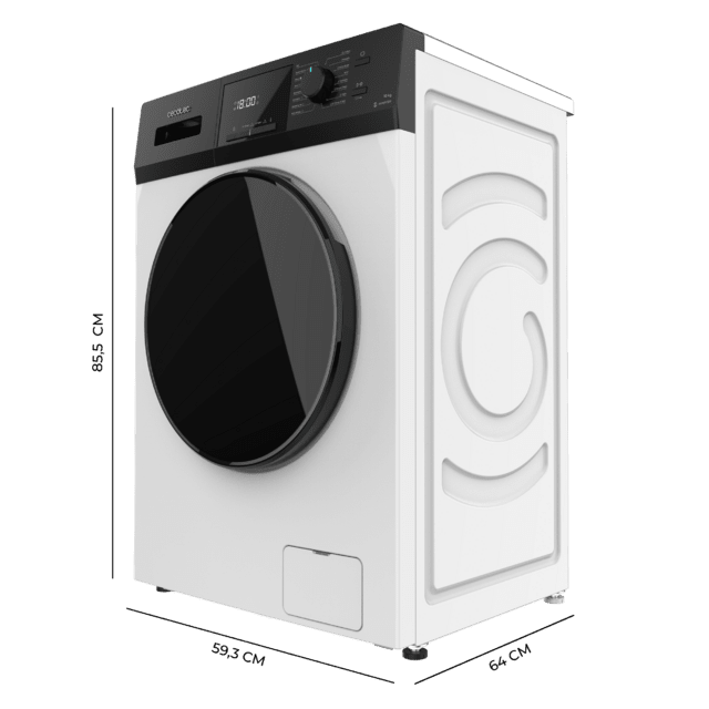 Cecotec Bolero Dresscode 12410 Inverter Lavadora De Carga Frontal De 12 Kg De Capacidad Y 1400 Rpm Clase A 16 Programas Motor Inverter Plus SteamMax Drum Clean Y Allergy Care. Lavadora De 12 Kg