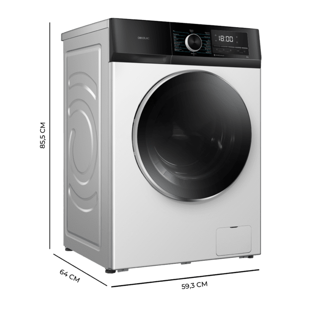 Cecotec Bolero DressCode 12500 Inverter Lavadora De 12 Kg Blanca 1400 Rpm Motor Inverter Plus Steam Max Y Clase A. Lavadora De 12 Kg