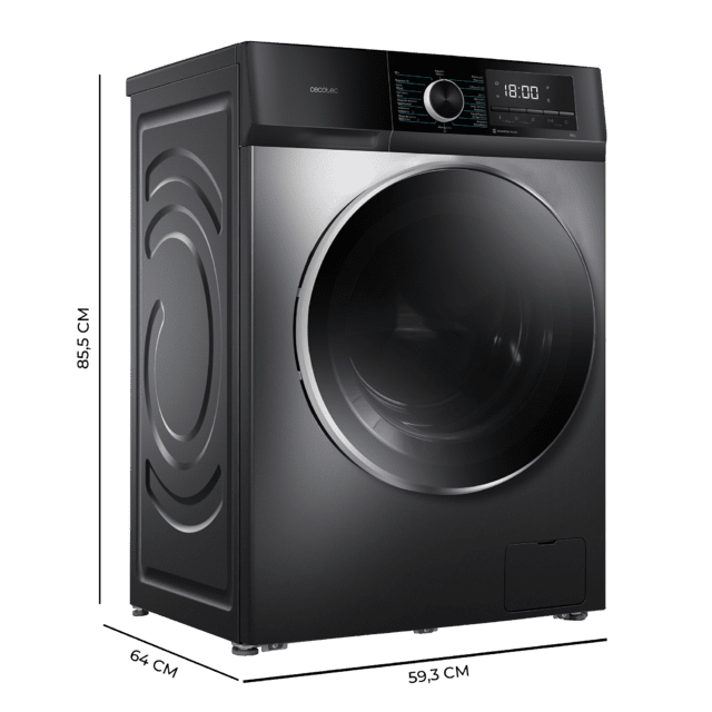 Cecotec Bolero DressCode 12500 Inverter Steel Lavadora De 12 Kg Steel 1400 Rpm Motor Inverter Plus Steam Max Y Clase A. Lavadora De 12 Kg