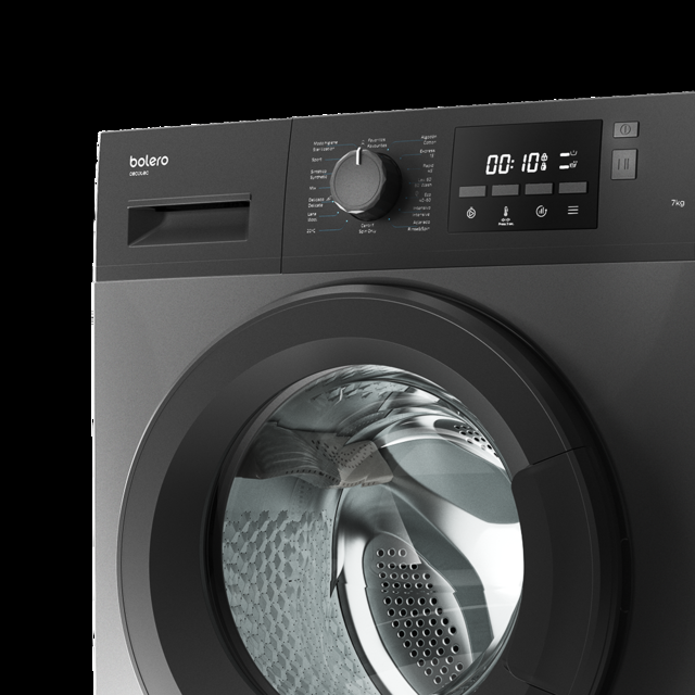 Cecotec Bolero DressCode 7200 Steel. Lavadora 7 Kg Carga Frontal 1400 Rpm 2000 W 16 Programas Esterilización MyFav DelayStart Display LED Bloqueo Para Niños Lavadora