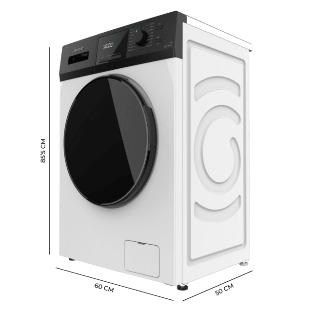 Cecotec Bolero Dresscode 7410 Inverter A Lavadora De Carga Frontal De 7 Kg De Capacidad Y 1200 Rpm Clase A-10% 16 Programas Motor Inverter Plus SteamMax Drum Clean Allergy Care Diamond Care Delay Start Stop&Go Programa ECO Y Kid