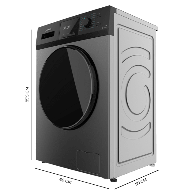 Cecotec Bolero DressCode 7410 Inverter Steel A Lavadora De Carga Frontal Steel De 7 Kg De Capacidad Y 1200 Rpm Clase A-10% 16 Programas Motor Inverter Plus SteamMax Drum Clean Allergy Care Diamond Care Delay Start Stop&Go Progra