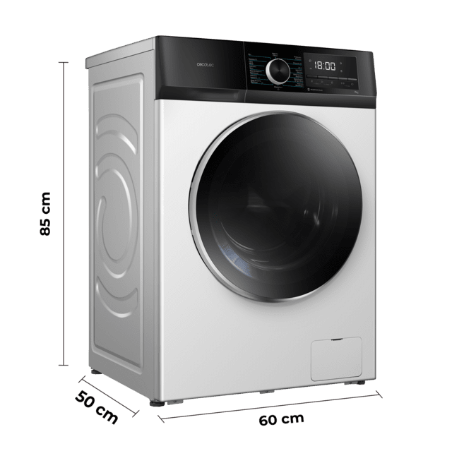 Cecotec Bolero Dresscode 7500 Inverter A Lavadora De 7 Kg De Capacidad Blanca Y 1400 Rpm Motor Inverter Plus SteamMax Drum Clean Allergy Care Pearl Drum Delay Start Stop&Go Display LED Y Acabados Cromados Programa ECO Y KidLock