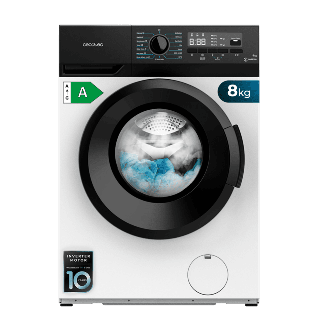 Cecotec Bolero Dresscode 8300 Inverter Maxx A Lavadora de 8 kg de capacidad y 1400 rpm. 15 programas clase A Motor Inverter Plus SteamMax. Lavadora de 8 kg clase A