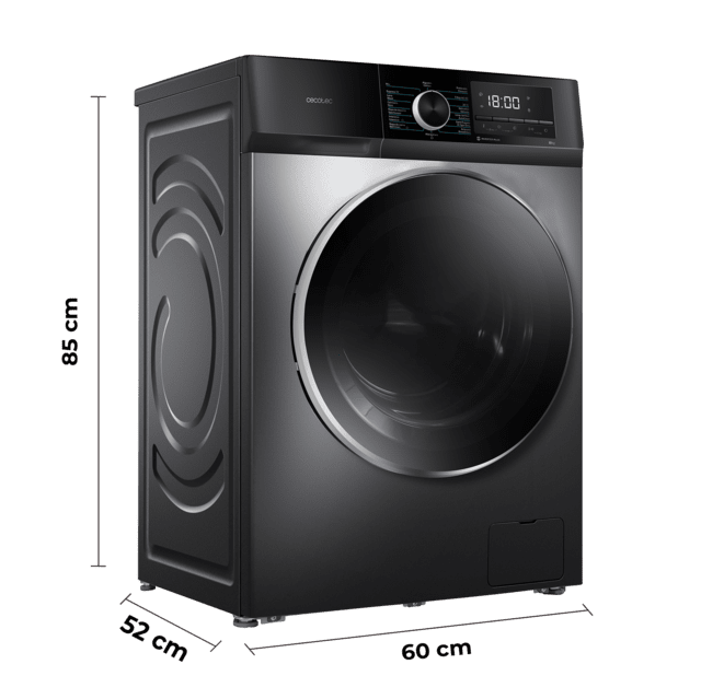 Cecotec Bolero DressCode 8500 Inverter Steel A Lavadora De Carga Frontal De 8 Kg Steel 1400 Rpm Motor Inverter Plus SteamMax Drum Clean Allergy Care Pearl Drum Delay Start Stop&Go Display LED Y Acabados Cromados Programa ECO Y K