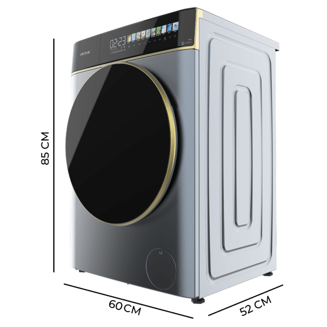 Cecotec Bolero DressCode 8900 Inverter FullColor Ice Blue A Lavadora De Carga Frontal Ice Blue De 8 Kg De Capacidad Y 1400 Rpm Pantalla FullColor 10 3" 11 Programas Motor Inverter Plus SteamMax Clase A Sanitize OnSmart Fuzzy Log