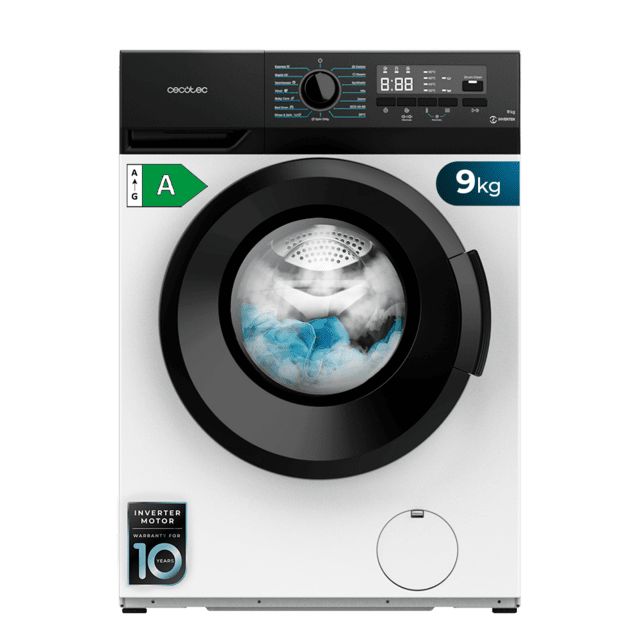 Cecotec Bolero Dresscode 9300 Inverter Maxx A Lavadora de 9 kg de capacidad y 1400 rpm. 15 programas clase A Motor Inverter Plus SteamMax. Lavadora de 9 kg clase A