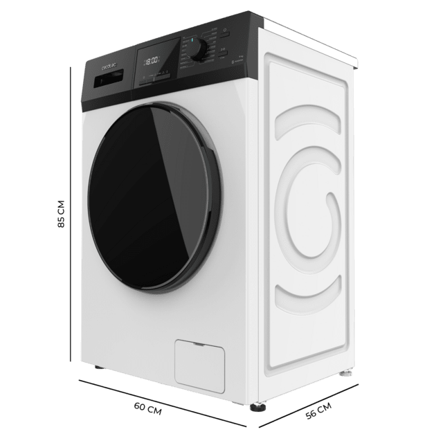 Cecotec Bolero Dresscode 9410 Inverter A Lavadora De Carga Frontal De 9 Kg De Capacidad Y 1400 Rpm Clase A-10% 16 Programas Motor Inverter Plus SteamMax Drum Clean Allergy Care Diamond Care Delay Start Stop&Go Programa ECO Y Kid