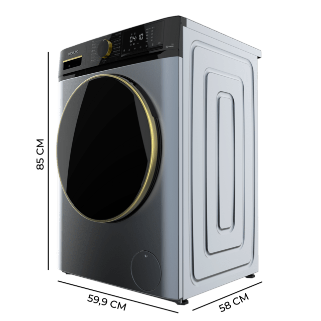 Cecotec Bolero DressCode 9610 Inverter Ice Blue A Lavadora De Carga Frontal Ice Blue De 9 Kg De Capacidad 1400 RPM Clase A Steam Max Motor Inverter Plus 15 Programas OnSmart Fuzzy Logic Smooth Wash Stop&Go Goma Antibacteriana Y