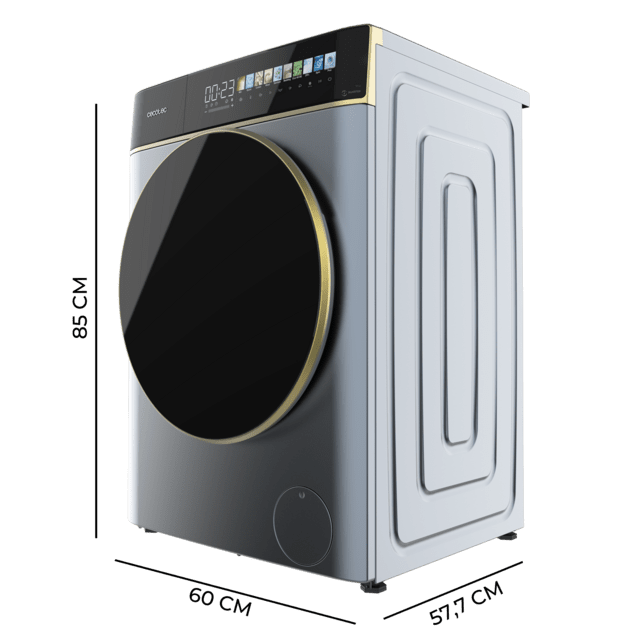 Cecotec Bolero DressCode 9900 Inverter FullColor Ice Blue A Lavadora De Carga Frontal Ice Blue De 9 Kg De Capacidad Y 1400 Rpm Pantalla FullColor 10 3" 11 Programas Motor Inverter Plus SteamMax Clase A Sanitize OnSmart Fuzzy Log