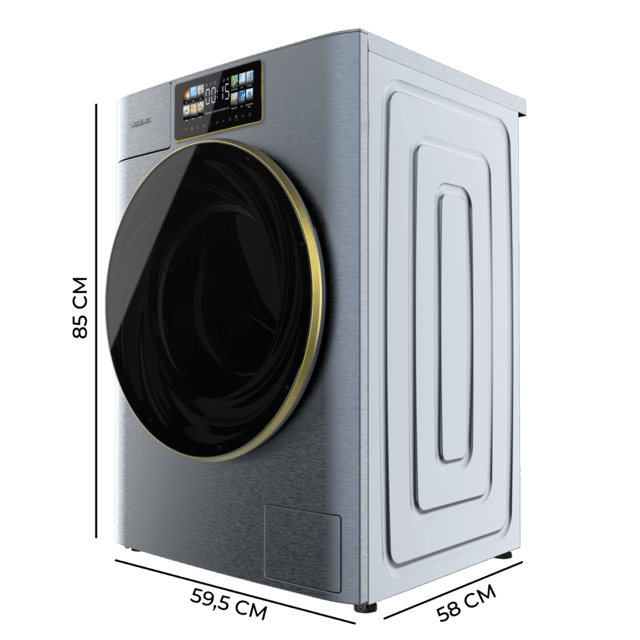 Cecotec Bolero DressCode 9950 Autodose Inverter 3D Ice Blue A Lavadora Autodosis De Carga Frontal Ice Blue De 9 Kg De Capacidad 1400 Rpm Y Clase A Con Diseño Core Matrix Screen 9 2" Y Core Body 13 Programas Motor Inverter Plus