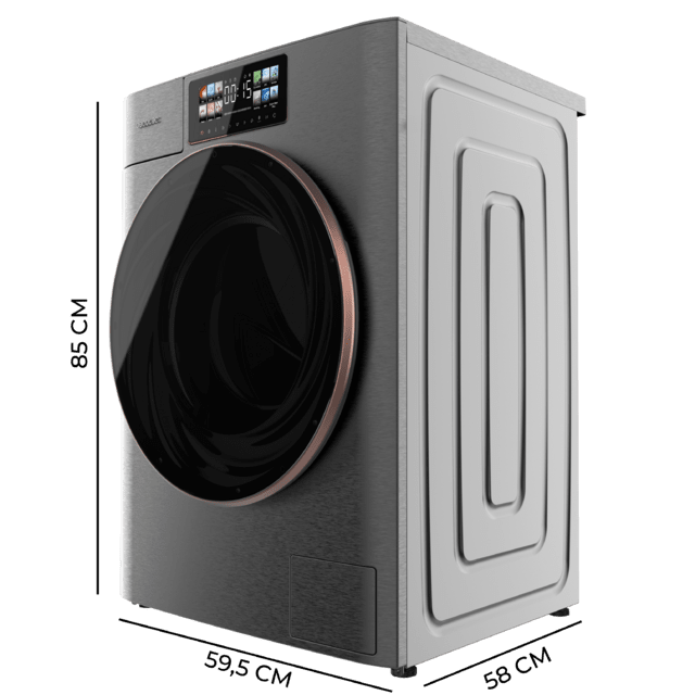 Cecotec Bolero DressCode 9950 Autodose Inverter 3D Steel A Lavadora Autodosis De Carga Frontal Steel De 9 Kg De Capacidad 1400 Rpm Y Clase A Con Diseño Core Matrix Screen 9 2" Y Core Body 13 Programas Motor Inverter Plus SteamM