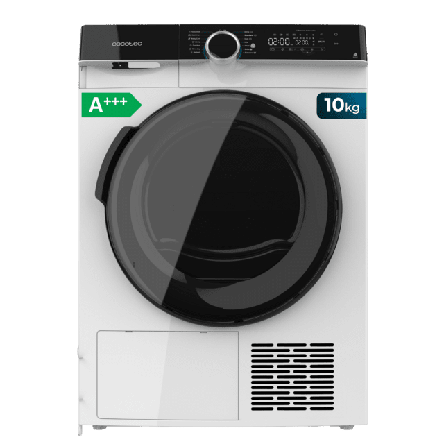 Cecotec Bolero Dresscode Dry 10500 Inverter Secadora bomba de calor color steel con capacidad de 10kg clase A+++ Motor Inverter Plus certificación Woolmark 14 programas y funciones UV Care y Planchado Fácil Secadora