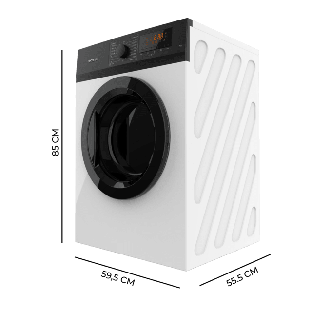 Cecotec Bolero DressCode Dry 7200V Max Secadora De Evacuación Con 7Kg De Carga Clase C 15 Programas Secado Automático Planchado Fácil Stop&Go KidLock Función Antiarrugas Función Silence Giro Bidireccional Luz Interior Y Tam