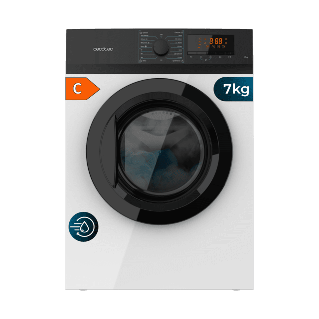 Cecotec Bolero DressCode Dry 7200V Max Secadora de Evacuación con 7Kg de carga Clase C 15 Programas Secado Automático Planchado fácil Stop&Go KidLock Función antiarrugas Función Silence Giro Bidireccional Luz interior y Tam