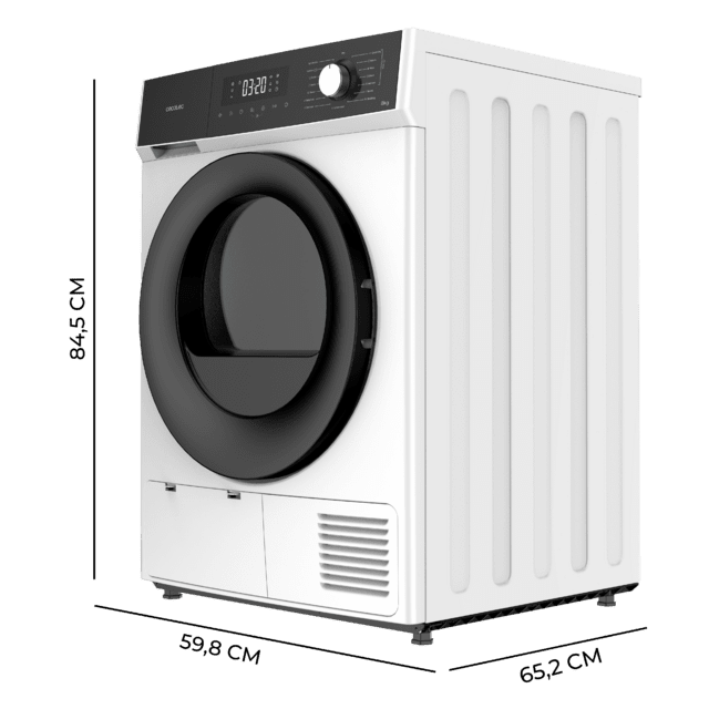 Cecotec Bolero Dresscode Dry 8300 Secadora Bomba De Calor Color Blanco De 8 Kg Clase A++ 15 Programas Con Secado Automático Planchado Fácil Stop&Go Función Silence Delay Start Y KidLock Secadora