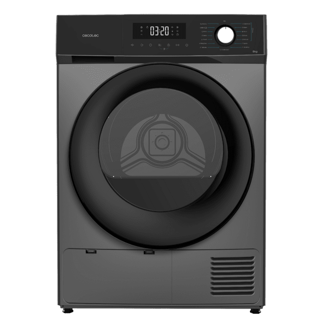 Cecotec Bolero Dresscode Dry 8300 Steel Secadora Bomba De Calor Steel De 8 Kg Clase A++ 15 Programas Con Secado Automático Planchado Fácil Stop&Go Función Silence Delay Start Y KidLock Secadora