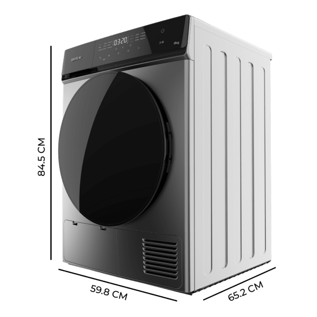 Cecotec Bolero DressCode Dry 8400 Steel A+++ Secadora Bomba De Calor Steel De 8 Kg Clase A+++ Motor Inverter Plus Full Touch Plancha Fácil 15 Prgramas Y Tambor De Acero Inoxidable. Secadora
