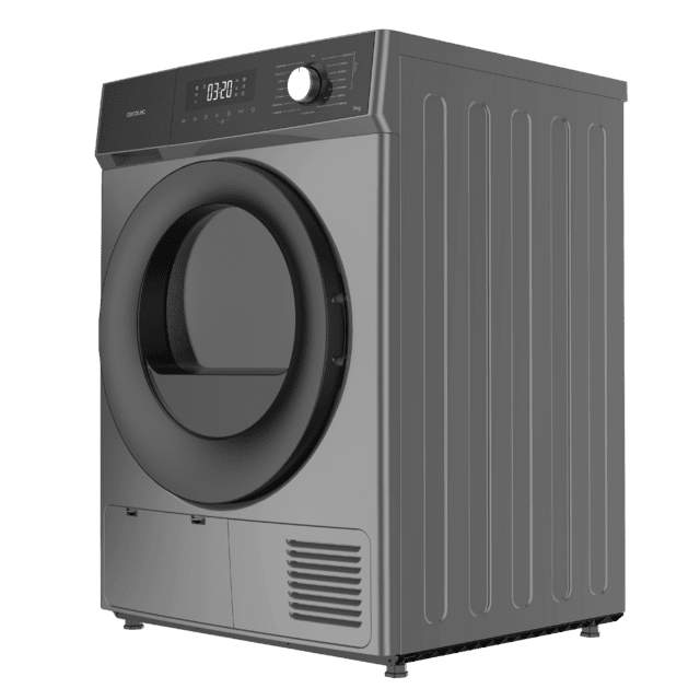 Cecotec Bolero Dresscode Dry 9300 Steel Secadora Bomba De Calor Steel De 9 Kg Clase A++ 15 Programas Con Secado Automático Planchado Fácil Stop&Go Función Silence Delay Start Y KidLock Secadora