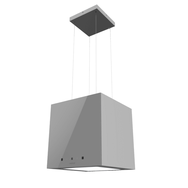 Cecotec Bolero Flux CCT 448000 Glass Grey A++ Campana Colgante Cuadrada De 44cm De Ancho Acabado Vidrio Gris Succión 800m3/h Motor 210W Clase A++ Control Táctil 3 Niveles De Potencia Booster Luz Filtro De Carbono Hand Movement