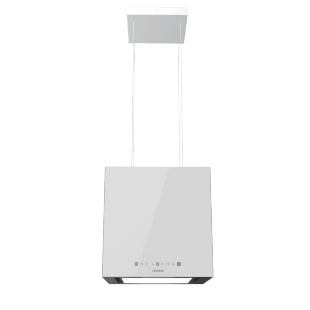 Cecotec Bolero Flux CCT 448000 Glass White A++ Campana Colgante Cuadrada Bolero Flux CCT 448000 Glass White A++ De 44cm De Ancho Acabado Vidrio Blanco Succión 800m3/h Motor 210W Clase A++ Control Táctil 3 Niveles De Potencia B