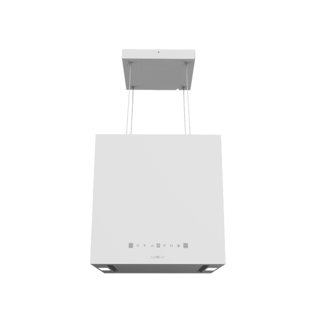 Cecotec Bolero Flux CCT 448000 White A++ Campana Colgante Cuadrada De 44cm De Ancho Acabado Blanco Succión 800m3/h Motor 210W Clase A++ Control Táctil 3 Niveles De Potencia Booster Luz Filtro De Carbono Hand Movement Control Y