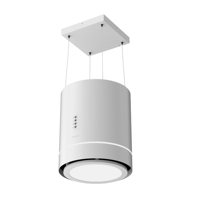 Cecotec Bolero Flux CRE 448000 White A++ Campana Colgante Redonda Bolero Flux CRE 448000 White A++ De 38cm De Diametro Acabado En Blanco Succión 712m3/h Motor 210W Clase A++ Control Electrónico 3 Niveles De Potencia Luz Filtro