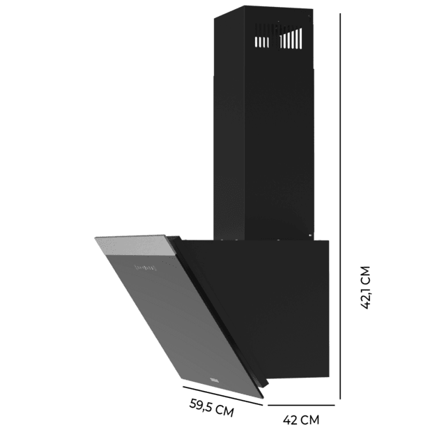 Cecotec Bolero Flux DT 606500 Glass Black A Campana Decorativa De 60cm De Ancho Acabado Frontal Vidrio Negro Succión 650m3/h Motor 165W Clase A Control Táctil 3 Niveles De Potencia Booster Luz Filtro De Carbono Y Hand Movement