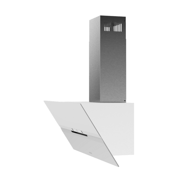 Cecotec Bolero Flux DT 908010 Glass White A++ Campana Decorativa De 90cm De Ancho Acabado Frontal Vidrio Blanco Mate Chimenea Inox Succión 800m3/h Motor 210W Clase A++ Control Táctil 3 Niveles De Potencia Booster Luz Filtro De