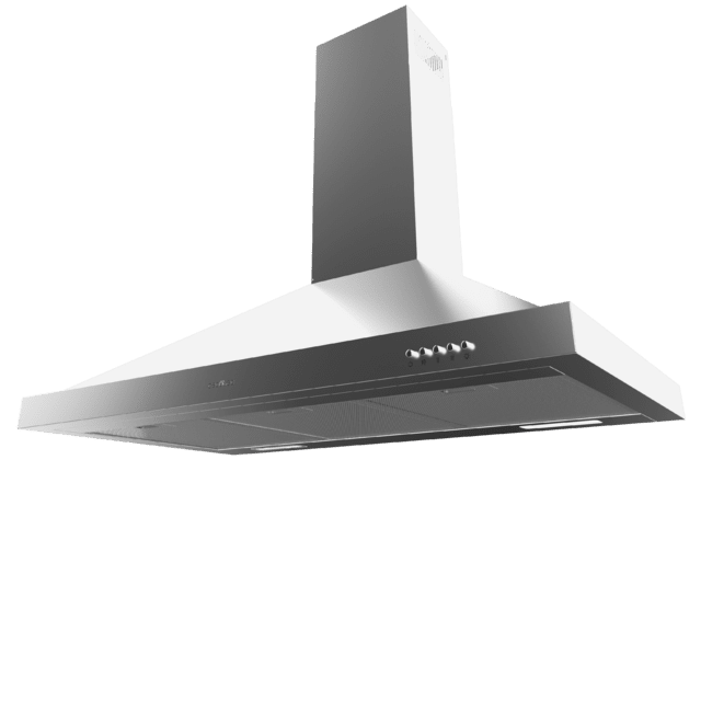 Cecotec Bolero Flux PM 906500 Inox A Campana Piramidal De 90cm De Ancho Acabado Inox Succión 650m3/h Motor 165W Clase A Control Mecánico 3 Niveles De Potencia Luz Y Filtro De Carbono. Campana Extractora Piramidal 