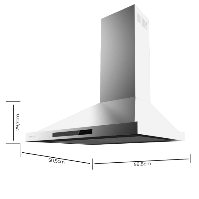 Cecotec Bolero Flux PT 605500 Inox A++ Campana Piramidal De 60cm De Ancho Acabado Inox Succión 550m3/h Motor 70W Clase A++ Control Táctil Hand Movement Control 3 Niveles De Potencia Booster Delay Function Luz Y Filtro De Carbo