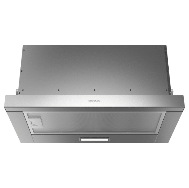 Cecotec Bolero Flux TLM 603500 Inox A Campana Extratora Telescópica De 60cm De Ancho Acabado Inox Potencia Succión 350m3/h Motor 70W Clase A Control Mecánico 2 Niveles De Potencia Y Filtro De Carbono. Campana Extratora 