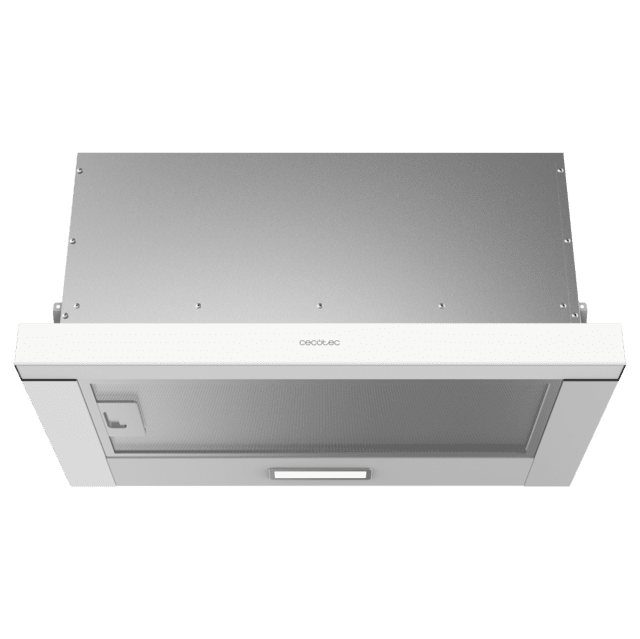 Cecotec Bolero Flux TLM 603500 White A Campana Extratora Telescópica De 60cm De Ancho Acabado Blanco Potencia Succión 350m3/h Motor 70W Clase A Control Mecánico 2 Niveles De Potencia Y Filtro De Carbono. Campana Extratora Tel