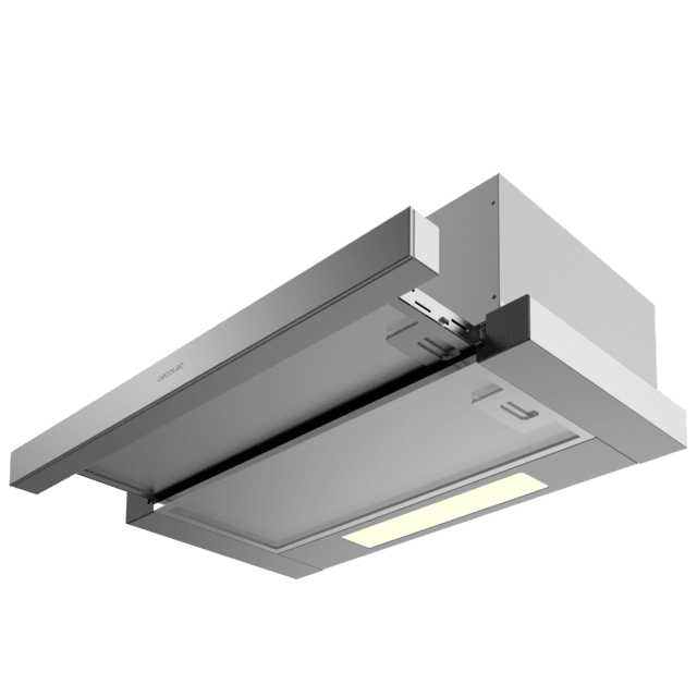 Cecotec Bolero Flux TLM 606500 Inox A Campana Extratora Telescópica De 60cm De Ancho Acabado Inox Potencia Succión 650m3/h Motor 165W Clase A Control Mecánico 2 Niveles De Potencia Y Filtro De Carbono. Campana Extratora Teles