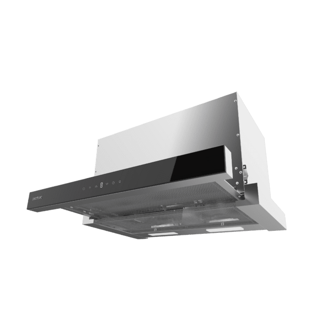 Cecotec Bolero Flux TLT 605500 Glass Black A++ Campana Extratora Telescópica De 60cm De Ancho Acabado Frontal Vidrio Blanco Potencia Succión 550m3/h Motor 70W Clase A++ Control Táctil Con Filtro De Carbono Y Hand Movement Con