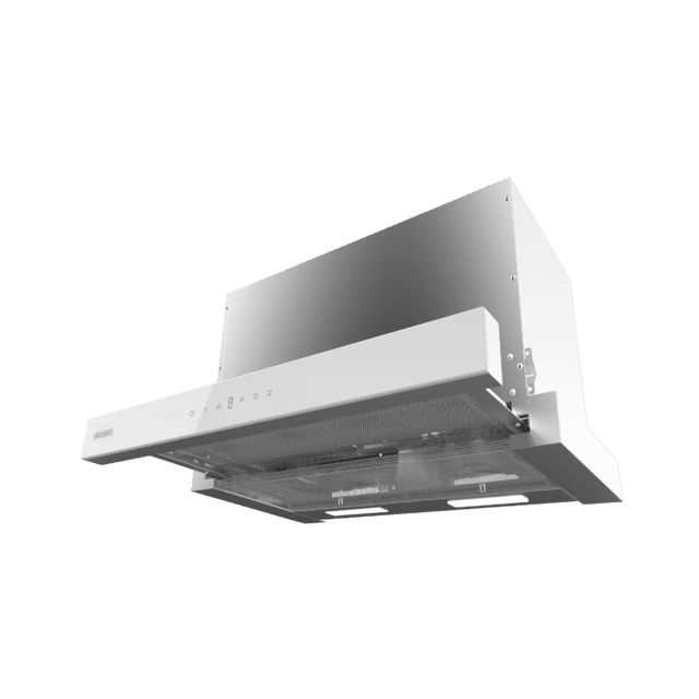 Cecotec Bolero Flux TLT 605500 Glass White A++ Campana Extratora Telescópica De 60cm De Ancho Acabado Frontal Vidrio Blanco Potencia Succión 550m3/h Motor 70W Clase A++ Control Táctil Con Filtro De Carbono Y Hand Movement Con