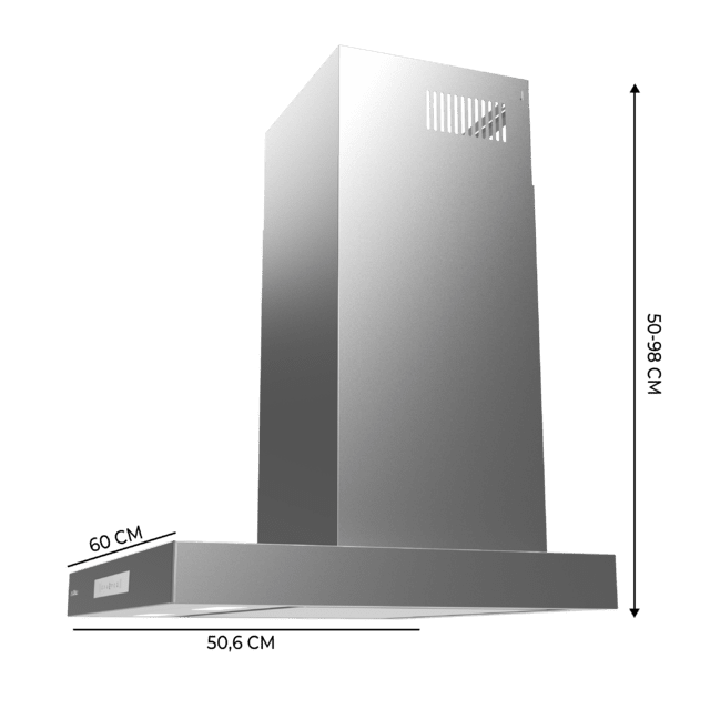 Cecotec Bolero Flux TT 608000 Slim Glass White A++ Campana T Bolero Flux TT 608000 Slim Glass White A++ De 60cm De Ancho Acabado Inox Succión 800m3/h Motor 210W Clase A++ Display Táctil Glass White 3 Niveles De Potencia Luz Fi