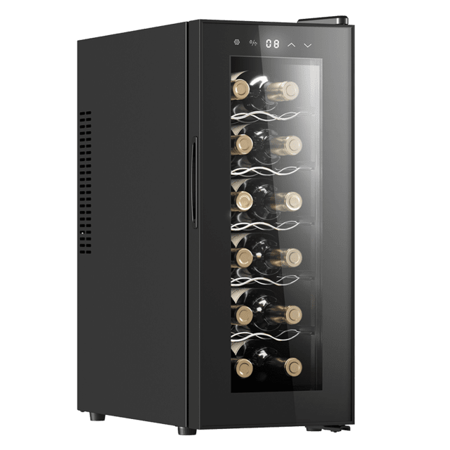 Cecotec Bolero GrandSommelier 1250 CoolCrystal Vinoteca Bodega con capacidad de 12 botellas y enfriamiento termoeléctrico. Temperatura regulable y luz LED interior Vinoteca 12 botellas