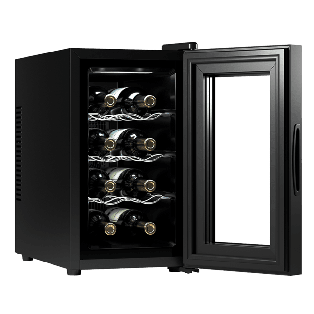 Cecotec Bolero GrandSommelier 830 CoolCrystal Bodega Puesta A Temperatura De 8 Botellas De Capacidad Con Sistema Termoeléctrico De Enfriamiento Que Garantiza Un Alto Rendimiento. Temperatura Regulable Y Luz LED Interior. Vinote