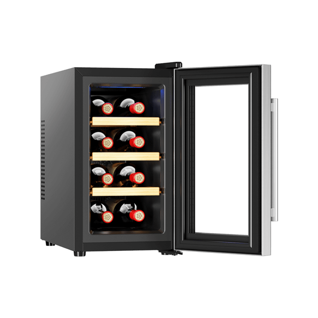 Cecotec Bolero GrandSommelier 830 CoolWood Vinoteca Bodega Puesta A Temperatura De 8 Botellas De Capacidad Con Sistema Termoeléctrico De Enfriamiento Que Garantiza Un Alto Rendimiento. Temperatura Regulable Y Luz LED Interior.