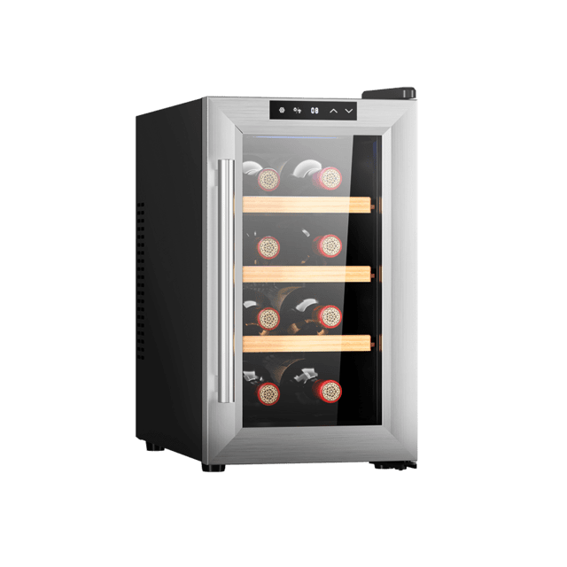 Cecotec Bolero GrandSommelier 830 CoolWood Vinoteca Bodega puesta a temperatura de 8 botellas de capacidad con sistema termoeléctrico de enfriamiento que garantiza un alto rendimiento. Temperatura regulable y luz LED interior.