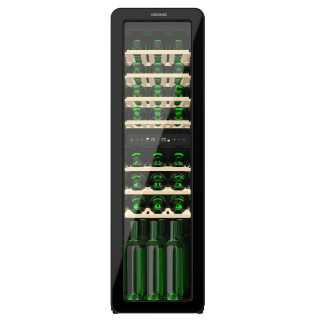 Cecotec Bolero GrandSommelier Origin Duo 30 Hit Black Vinoteca De Diseño Retro Color Negro Con Dos Zonas De Temperatura Capacidad Para 30 Botellas Control Electrónico De Temperatura Mediante Display LED Temperatura Zona 1 De 5