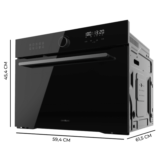 Cecotec Bolero Hexa AF314500 Glass Black A Horno Integrable Airfryer De 53L De Capacidad 11 Funciones Con Airfryer Master Pizza Master Steam Asisst Steam EasyClean 3D Cooking Clase A. Horno Integrable Airfryer