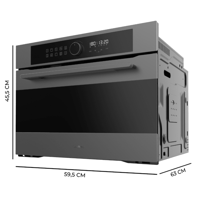 Cecotec Bolero Hexa AF314500 Matt A Horno Integrable Airfryer Matt De 53L De Capacidad 11 Funciones Con Airfryer Master Pizza Master Steam Asisst Steam EasyClean 3D Cooking Clase A. Horno Integrable