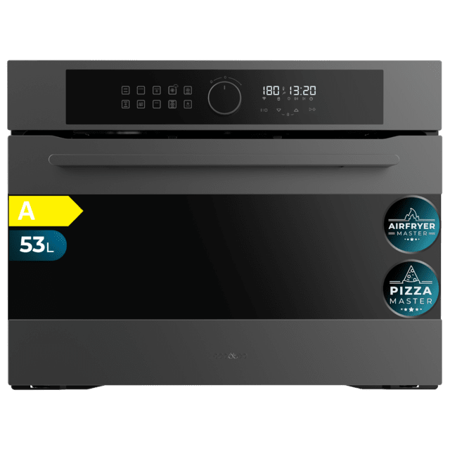 Cecotec Bolero Hexa AF314500 Matt A Horno integrable Airfryer Matt de 53L de capacidad 11 funciones con Airfryer Master Pizza Master Steam Asisst Steam EasyClean 3D cooking Clase A. Horno integrable